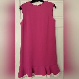 Victoria Beckham hot pink dress with ruffle bottom. Size small.
